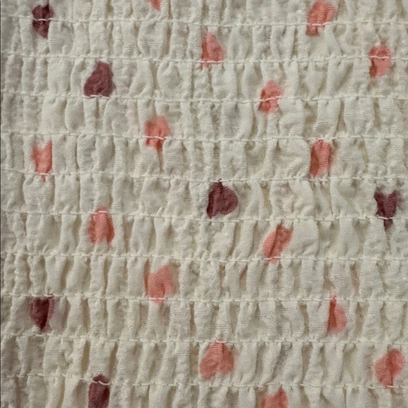 NEW Jessica Simpson Cream Pink Heart Mini Dress Ruffles Lace Large Smocked - Picture 8 of 8